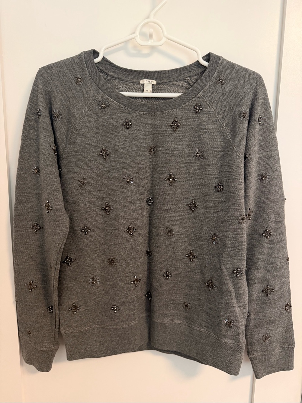 Jcrew Gray crewneck Sweatshirt with embellishments